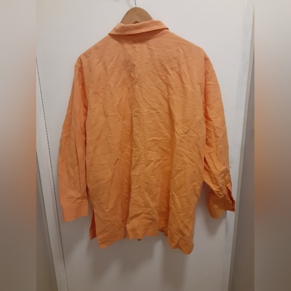 Harve Benard Women's Linen Button Up Shirt Peach Orange Color Size 2X - Picture 3 of 4